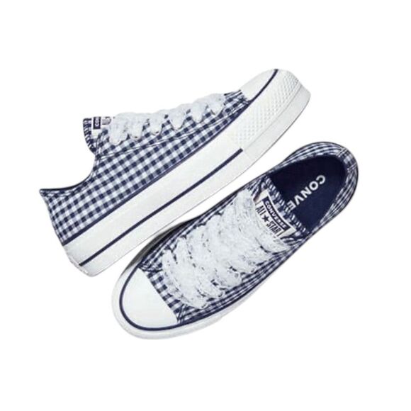 New Women’s Converse Chuck Taylor All Star Lift Gingham Obsidian - A13664C - Picture 8 of 9